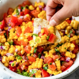 Corn Salsa with chips