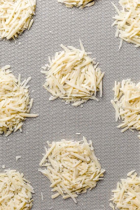 I love making these Everything Parmesan Crisps as a low-carb snack, to add to Caesar salad in place of croutons, with soup, or a great addition to any charcuterie board as an appetizer.