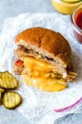 These juicy, Turkey Burgers Stuffed with cheese are simple and delicious! Instead of topping your turkey burger with cheese, they're stuffed it stays melted and gooey.
