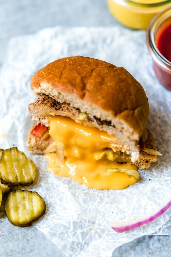 These juicy, Inside Out Turkey Cheeseburgers are simple and delicious! Instead of topping your burgers with cheese, they're stuffed with it so the cheese stays melted and gooey.
