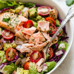 This Salmon Avocado Salad is made with my two favorite super foods – avocado and wild salmon. I could eat this every day!