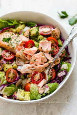 This Salmon Avocado Salad is made with my two favorite super foods – avocado and wild salmon. I could eat this every day!