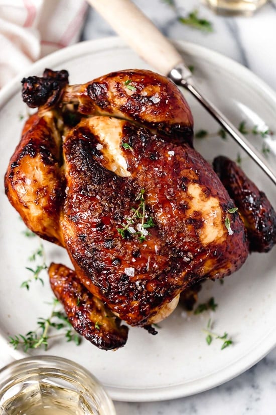 This Buttermilk Marinated Air Fryer Whole Roast Chicken is incredibly juicy, delicious, and super easy to make with just three ingredients.