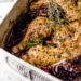 Baked Apple Cider Chicken and Cabbage is the perfect one-pot fall dish made with cider-marinated chicken, red cabbage and apples.