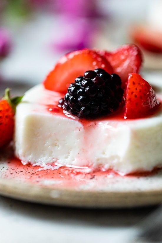 Yogurt Panna Cotta with Mascerated Berries - Skinnytaste