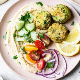 This easy Falafel recipe is made quicker and healthier in the air fryer with canned chickpeas – no deep frying!