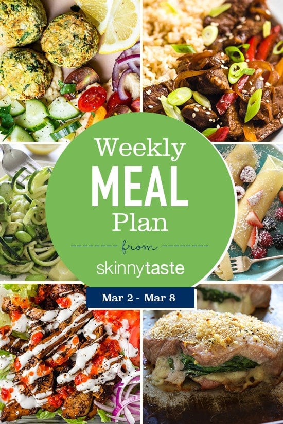 7 Day Weight Loss Meal Plan March 2 March 8 Skinnytaste