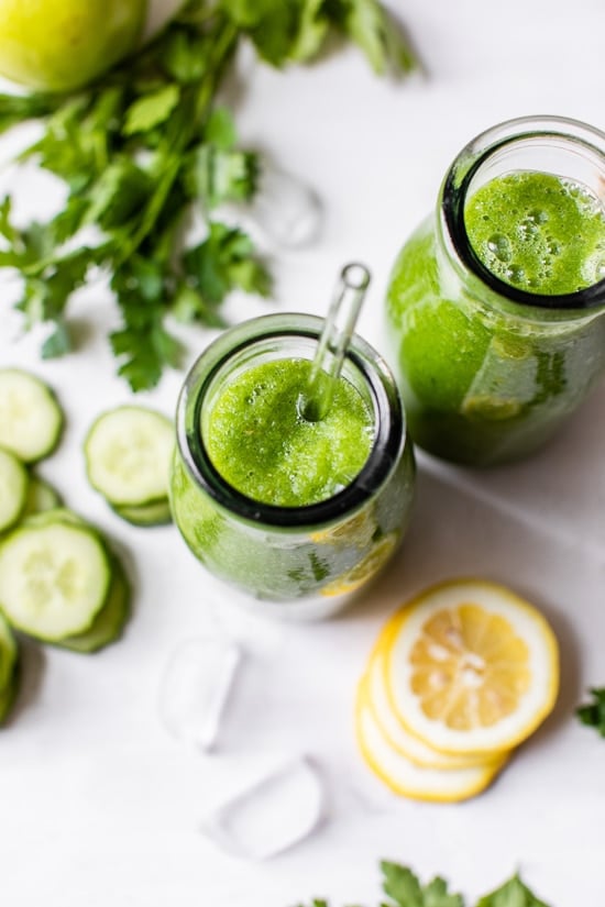 This healthy, Green Apple Lemon Cucumber and Ginger Smoothie is a great source of many vitamins and minerals, especially vitamin C and a great way to boost your immune system.