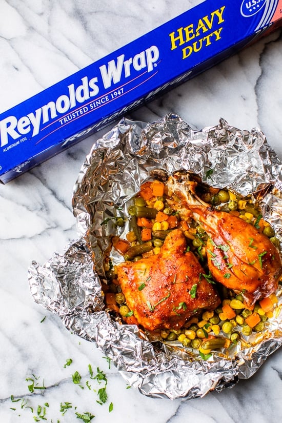 These easy 5-ingredient BBQ Chicken Foil Packets can be baked in the oven or made on the grill! An easy meal-in-one and the best part, easy cleanup!