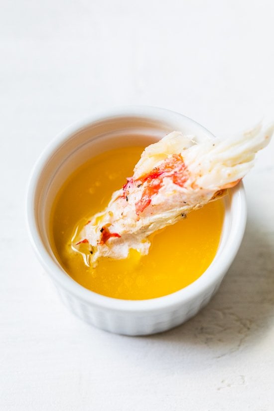 Grilled Crab Legs in melted butter