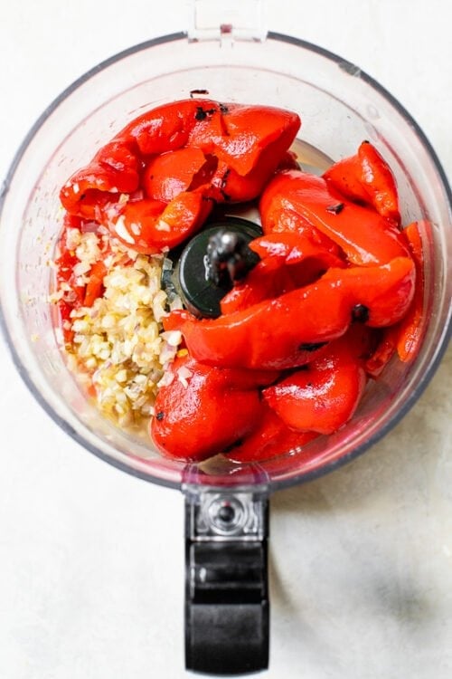 roasted red pepper sauce in food processor