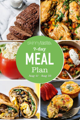 collage of images for 7 Day Healthy Meal Plan (Aug 17-23)