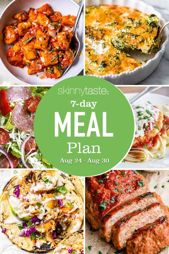 Collage del plan de comidas saludables de 7 días (24-30 de agosto)