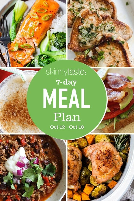 7 Day Healthy Meal Plan (Oct 12-18)