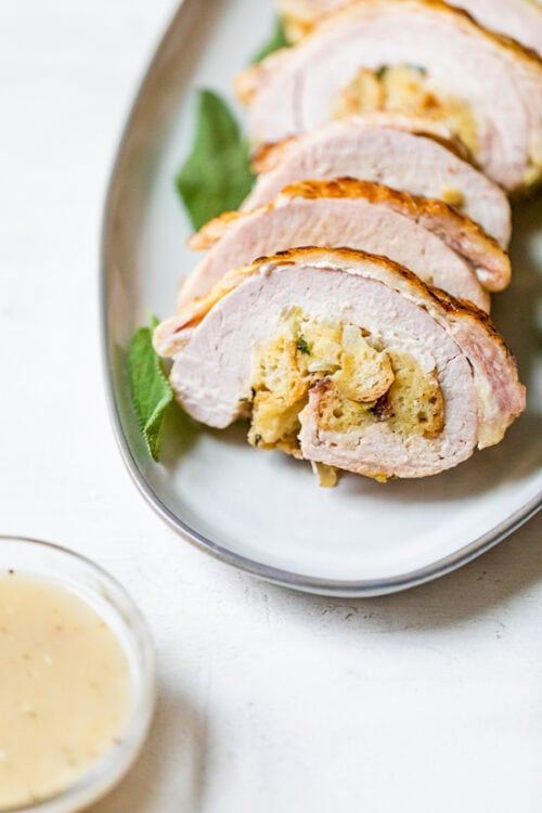 turkey rolled with stuffing.