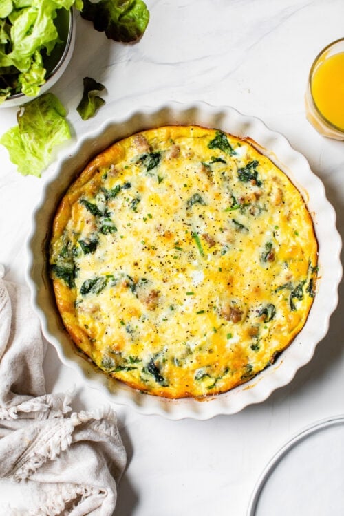 Crustless Sausage and Spinach Quiche
