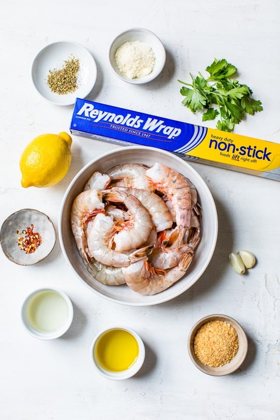 Sheet Pan Shrimp Oreganata ingredients