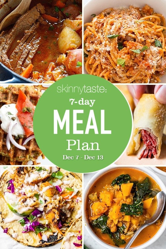 7 Day Healthy Meal Plan (Dec 7-13)