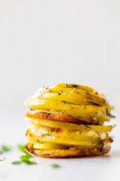 Layered Potato Cups with Spring Herbs and Leeks