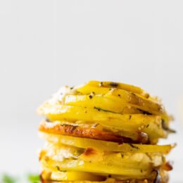 Layered Potato Cups with Spring Herbs and Leeks