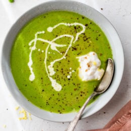 pea soup in a bowl