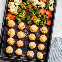 sheet pan meatballs and veggies