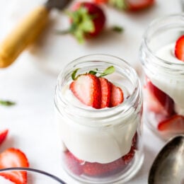 Strawberries and Cream in jars