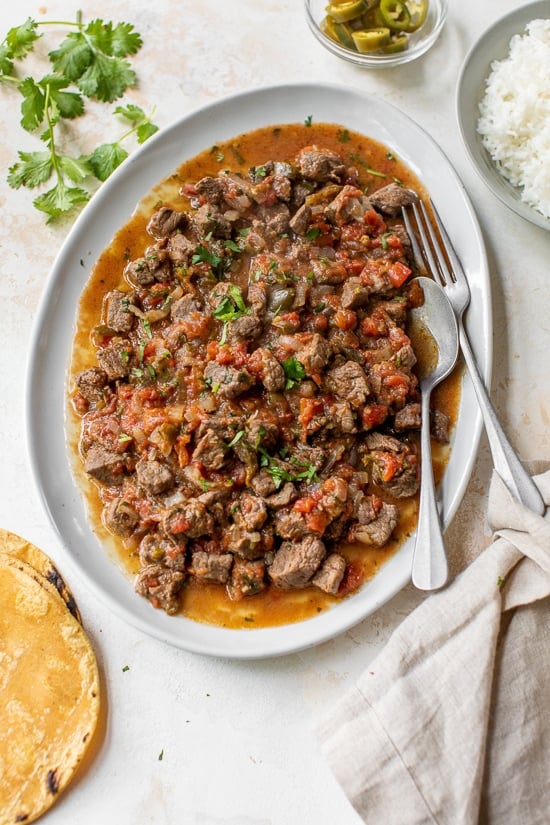 Bisteces a la Mexicana (Mexican Style Beef Stew)