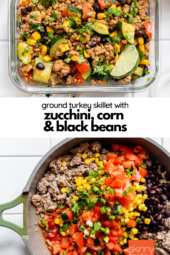 Ground Turkey Skillet with Zucchini, Black Beans and Tomatoes