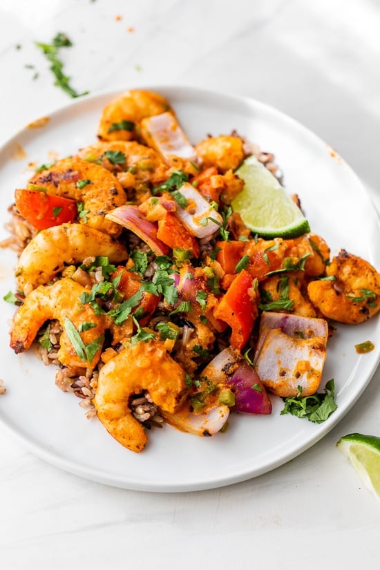 Coconut red curry prawns
