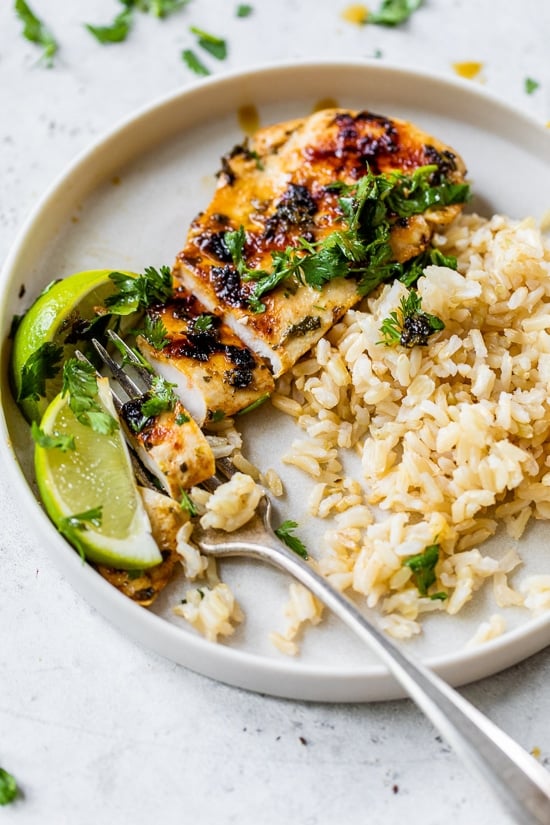 Cilantro Lime Chicken with rice.