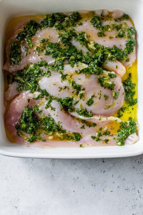 marinated chicken breast with cilantro and lime