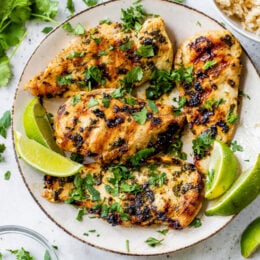 grilled chicken with cilantro and lime