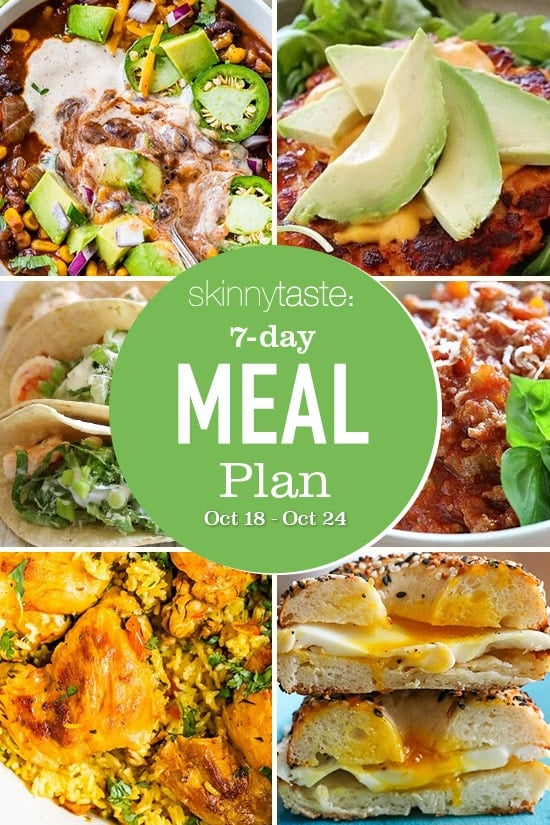 7 Day Healthy Meal Plan (October 18-24) | Skinnytaste | Bloglovin’