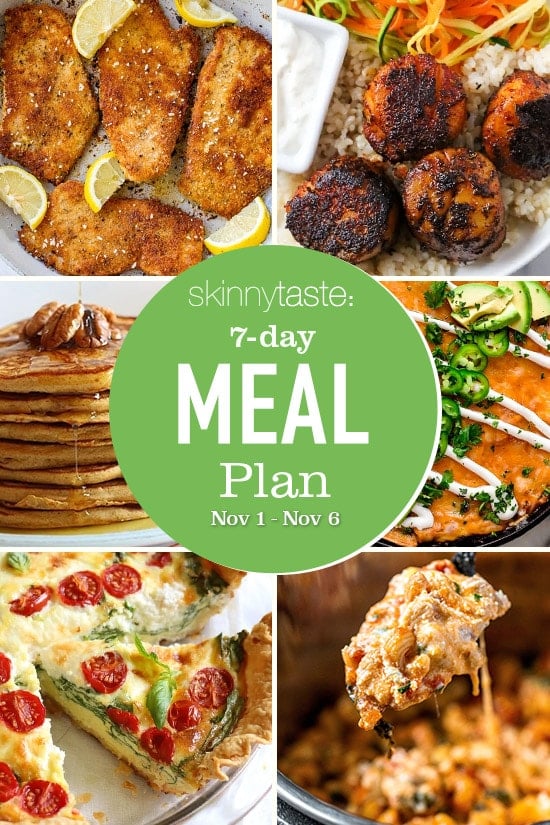 7 Day Healthy Meal Plan (November 1-7)