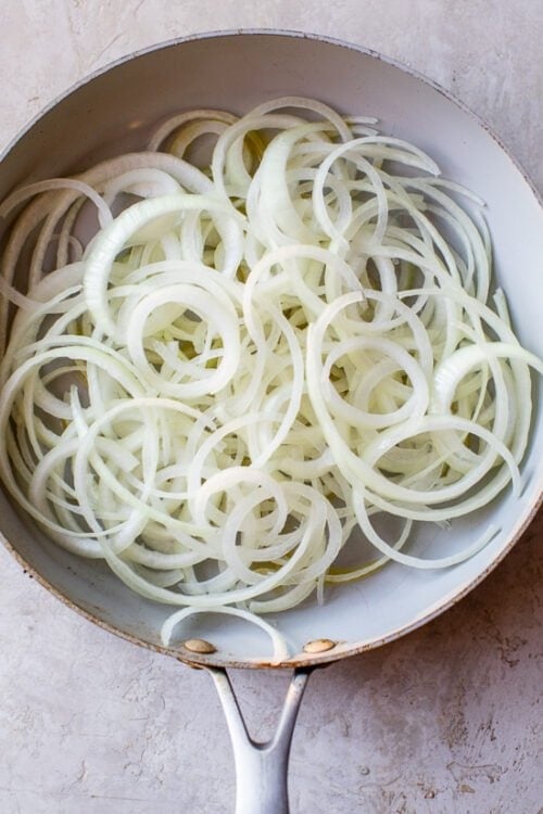 onions in a skillet