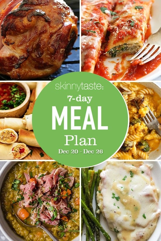 Weekly Meal Plan Week 308 Dec 20 Dec 26