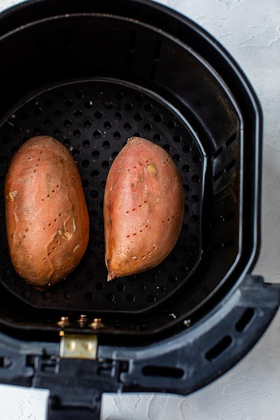 how to air fry a sweet potato