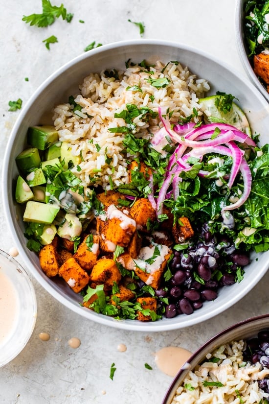 Roasted Sweet Potato and Chipotle Black Bean Bowls
