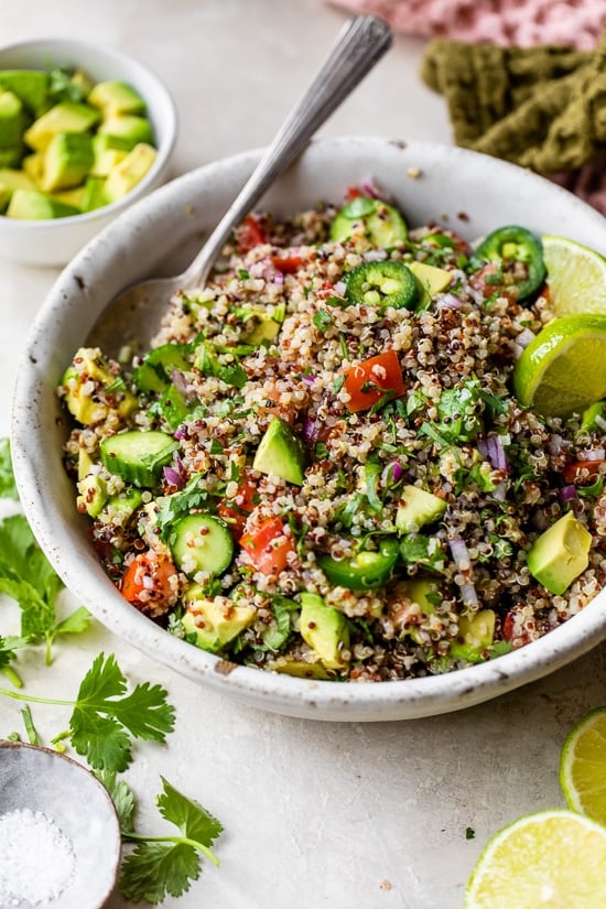 Quinoa Salad with avocados and lime