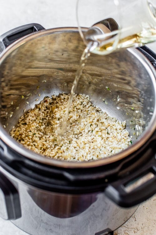 add wine to instant pot risotto