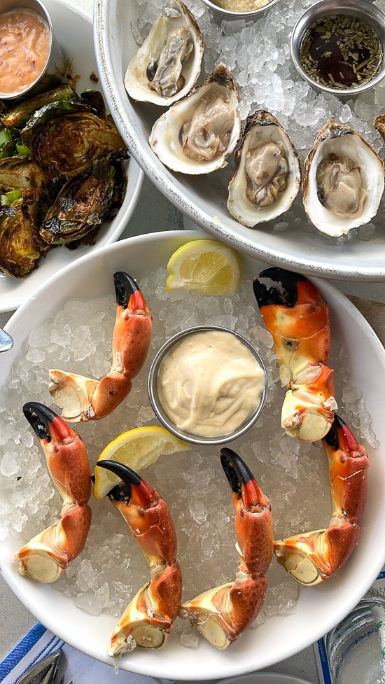 stone crab and oysters