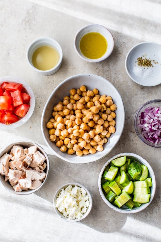 how to make grilled chicken chickpea salad