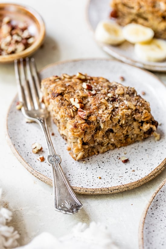Instant Pot Oatmeal Bar on a plate