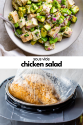 Vacuum cooked chicken salad
