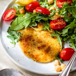 Chickpea Milanese with Arugula