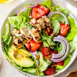 Grilled Chicken Salad with Strawberries and Avocado