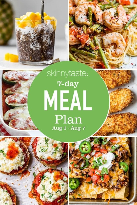 7-Day Healthy Meal Plan (August 1-7)
