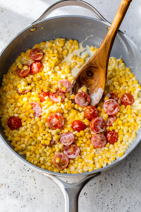 creamed corn with tomatoes
