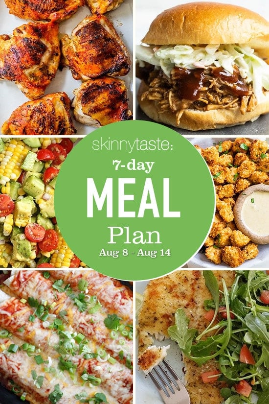 7 Day Healthy Meal Plan (Aug 8-14)
